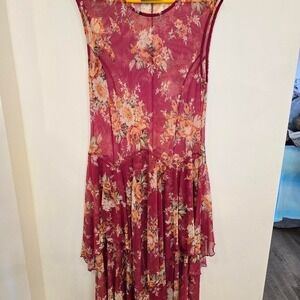 Vintage Pyramid Collection fairycore floral midi dress size large